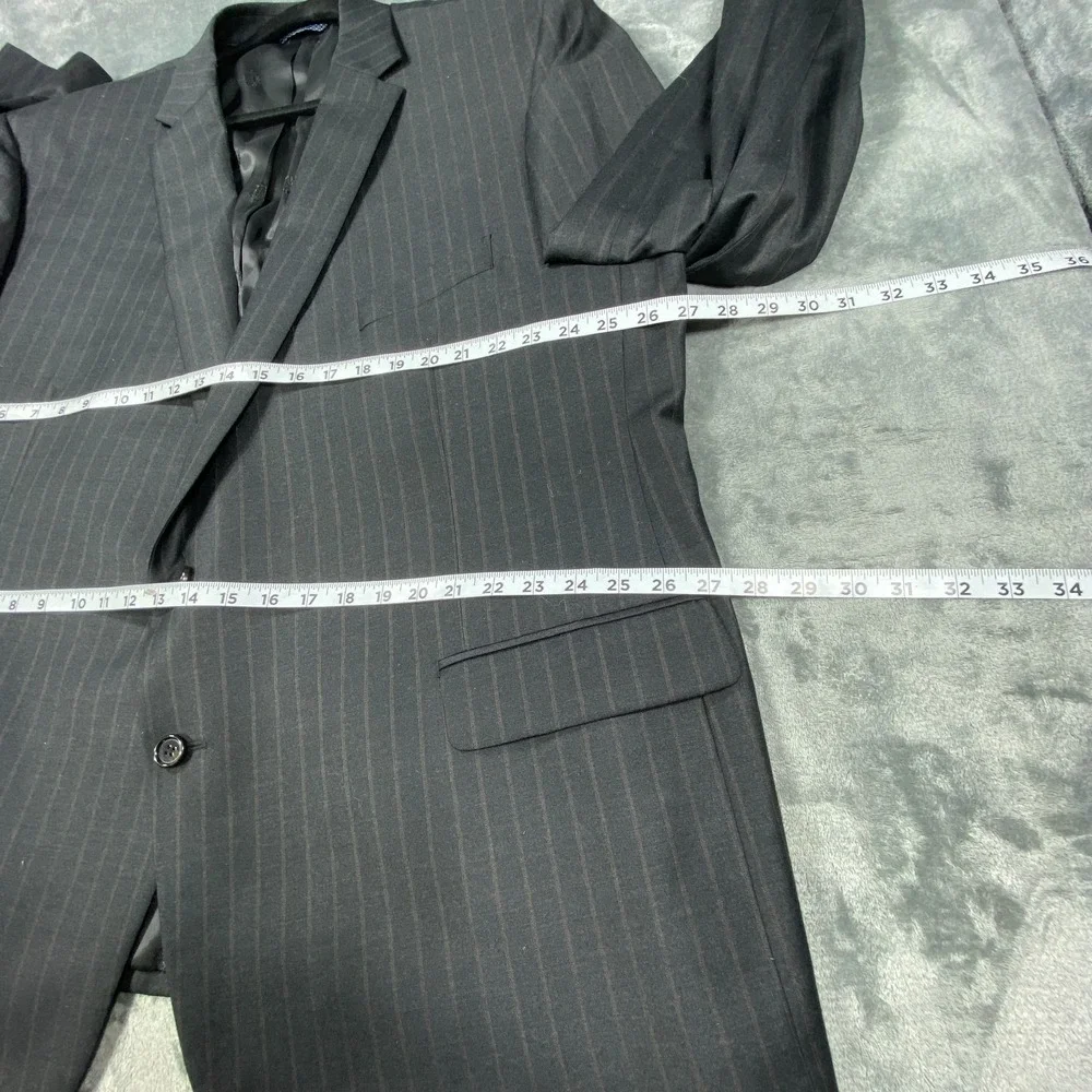 Ralph‎ Lauren Blazer Size 54R Sport Coat Jacket Wool Black Label Striped Suit